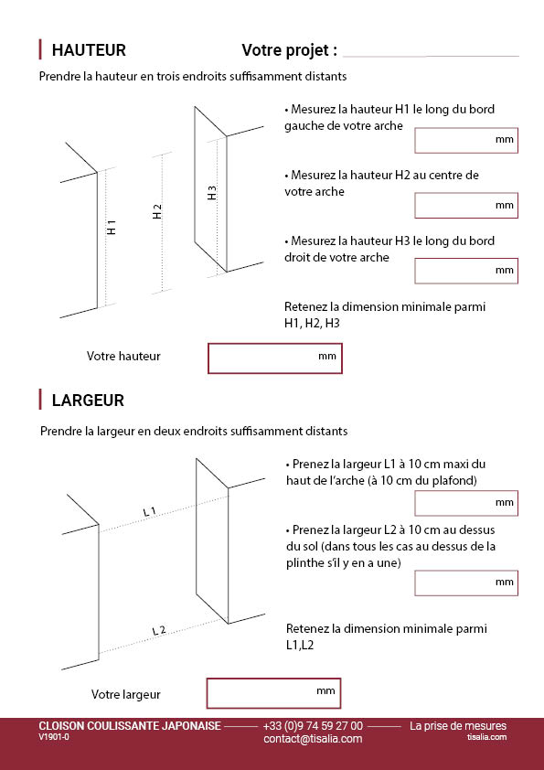 prise de mesure porte de placard coulissante page 1